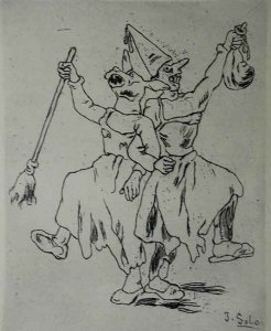 Máscaras Bailando Cogidas Del Brazo