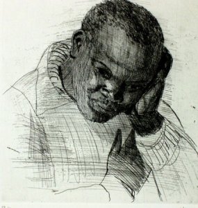 Hombre Negro Apoyado En La Mano